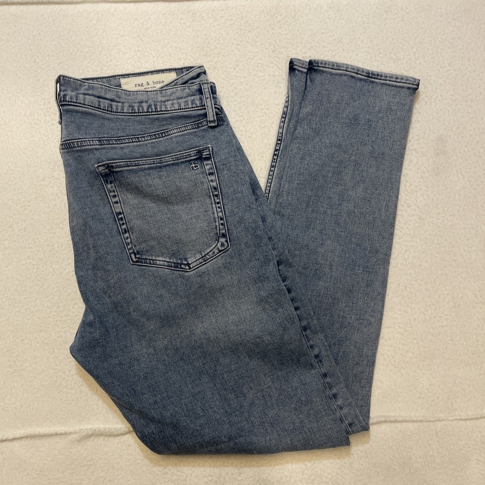 Rag & Bone Fit 1 Skinny Jeans Mens Size 34x32 Blue Denim Classic Stretch Pants